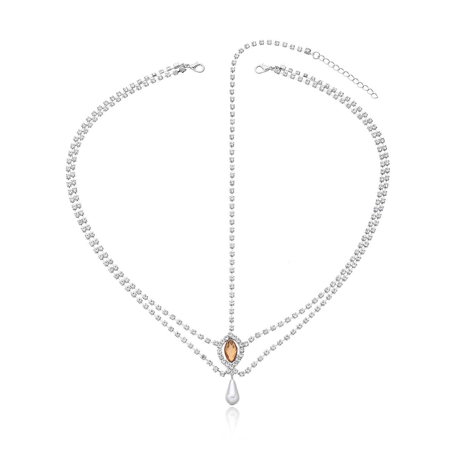 Accessories European and American new head chain, diamond-encrusted gemstone pearl headgear hair accessories срібний
Accessories European and American new head chain, diamond-encrusted gemstone pearl headgear hair accessories срібний