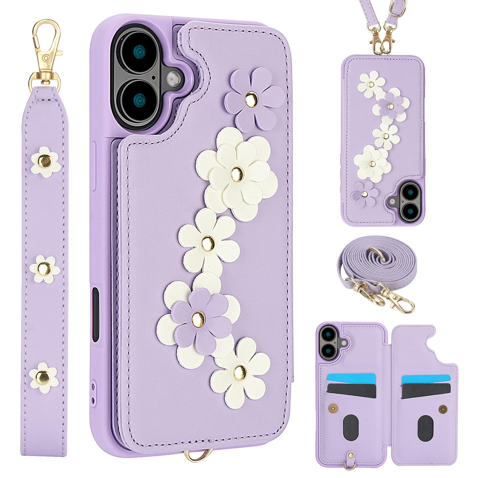 SY-001 For iPhone 16 Case Card Slots Leather Coated TPU Flower Phone Cover Purple
SY-001 For iPhone 16 Case Card Slots Leather Coated TPU Flower Phone Cover Purple