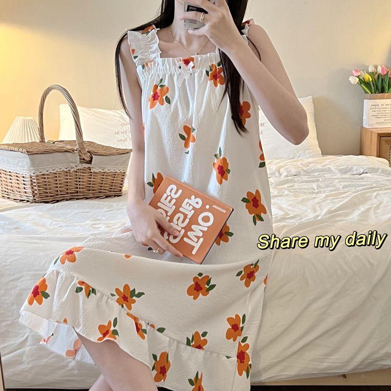 Летняя ночная рубашка на бретельках Pure Desire, пижамы в стиле NIS, женская летняя тонкая свободная верхняя одежда без рукавов, домашнее платье 2XL