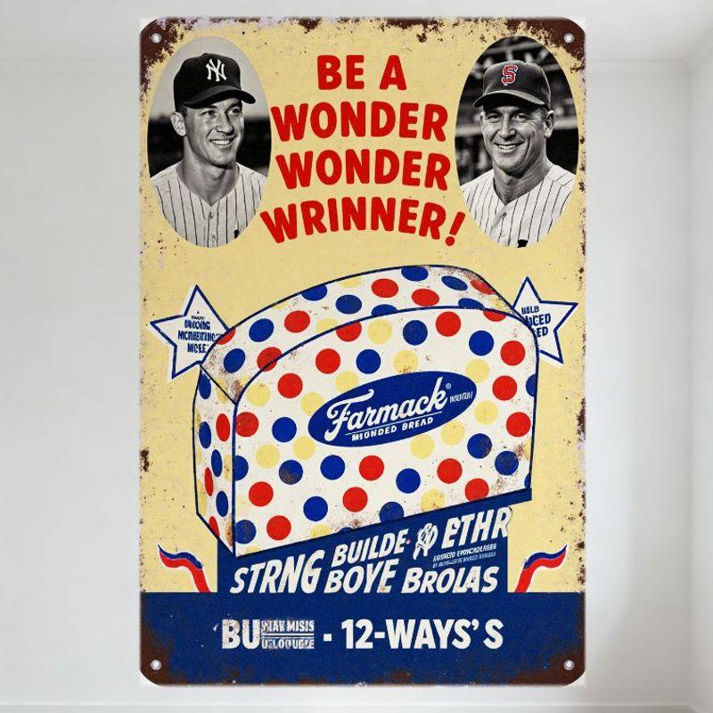 Vintage Baseball Players Bread Ad Metal Tin Sign Retro Food & Sports Wall Decor for Home Man Cave Bar Cafe Art Plaque 20x30cm(7.8x11.8inch)
Vintage Baseball Players Bread Ad Metal Tin Sign Retro Food & Sports Wall Decor for Home Man Cave Bar Cafe Art Plaque 20x30cm(7.8x11.8inch)