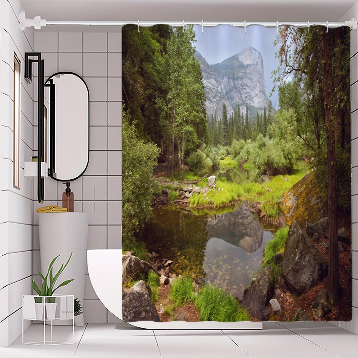 Shower Curtain: Serene Mountain Landscape With Forest And Reflective Pond For A Natural And Calming Bathroom Decor W60H190(CM)-1 Pcs
Shower Curtain: Serene Mountain Landscape With Forest And Reflective Pond For A Natural And Calming Bathroom Decor W60H190(CM)-1 Pcs