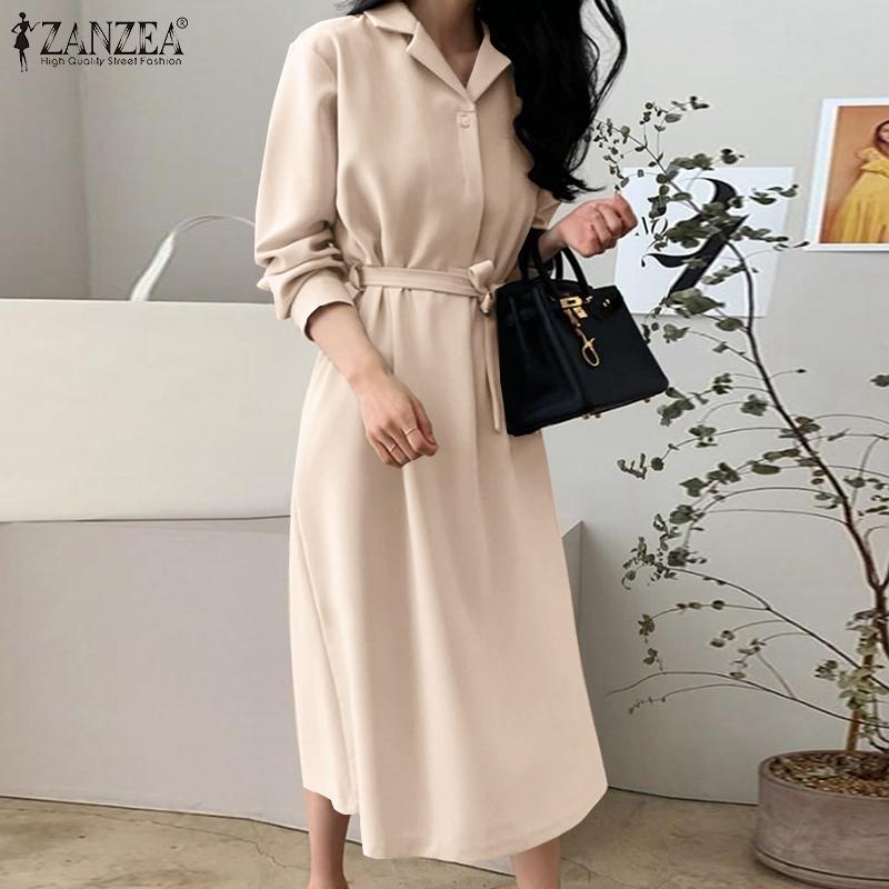 ZANZEA Повседневный откидной воротник с длинным рукавом Женское платье
ZANZEA Повседневный откидной воротник с длинным рукавом Женское платье