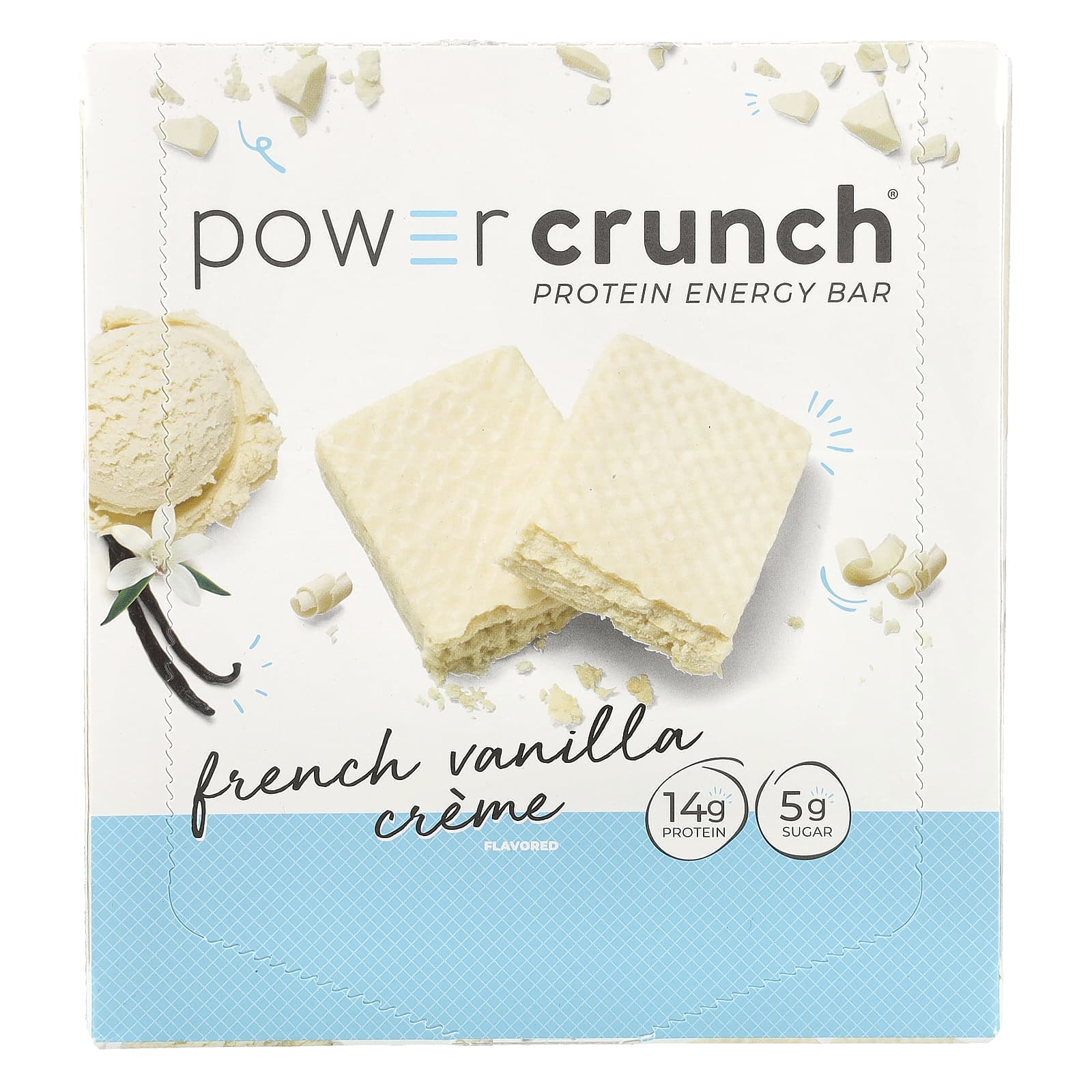 Power Crunch® Protein Energy Bar, French Vanilla Creme, 12 Bars, 40 G (1.4 Oz) Each
Power Crunch® Protein Energy Bar, French Vanilla Creme, 12 Bars, 40 G (1.4 Oz) Each