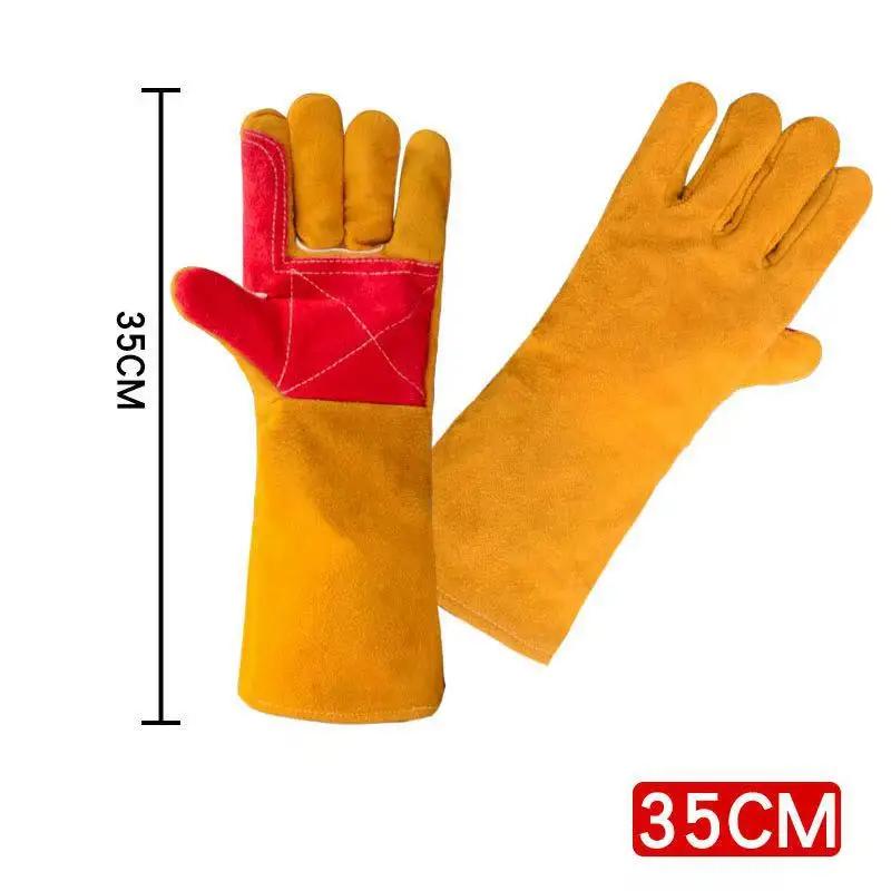 Long Sleeves Leather Welding Gloves Heat Resistant Stove Fire and Barbecue Gloves Puncture Resistant Gloves for Gard
Long Sleeves Leather Welding Gloves Heat Resistant Stove Fire and Barbecue Gloves Puncture Resistant Gloves for Gard