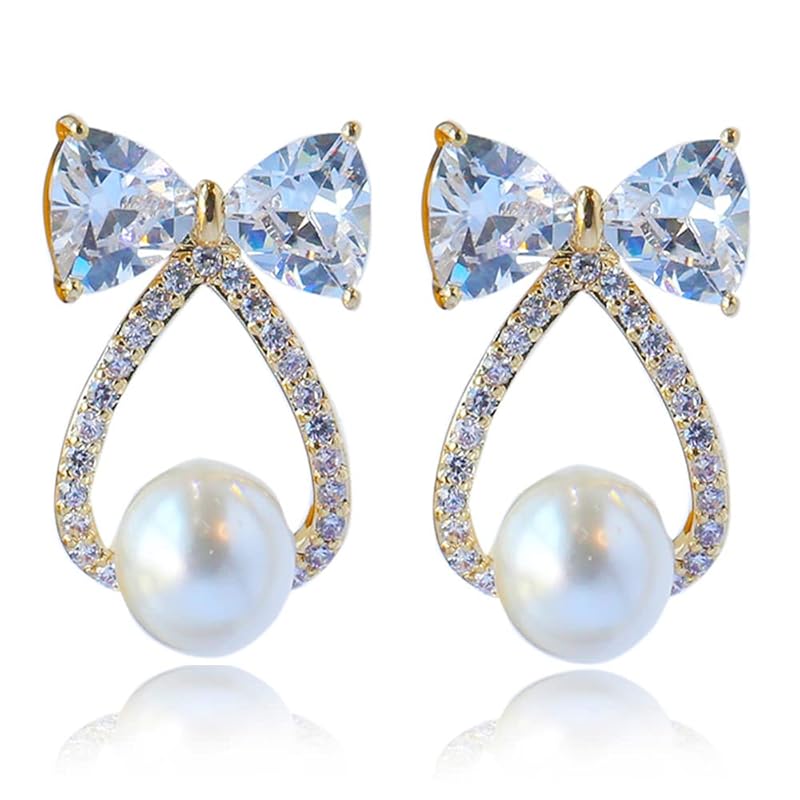 VICAKER zirconia glitter fashion simple design pearl bowknot cute earrings ladies Popularity Compatible with metal allergies ring earrings 18k gold
VICAKER zirconia glitter fashion simple design pearl bowknot cute earrings ladies Popularity Compatible with metal allergies ring earrings 18k gold