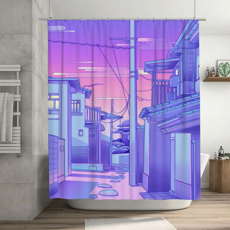Fantasy Blue Purple Shower Curtain With Japanese Architecture Anime Cartoon Print For Bathroom Decor 3D Printed Fabric Waterproo W60H190(CM)-1 Pcs
Fantasy Blue Purple Shower Curtain With Japanese Architecture Anime Cartoon Print For Bathroom Decor 3D Printed Fabric Waterproo W60H190(CM)-1 Pcs