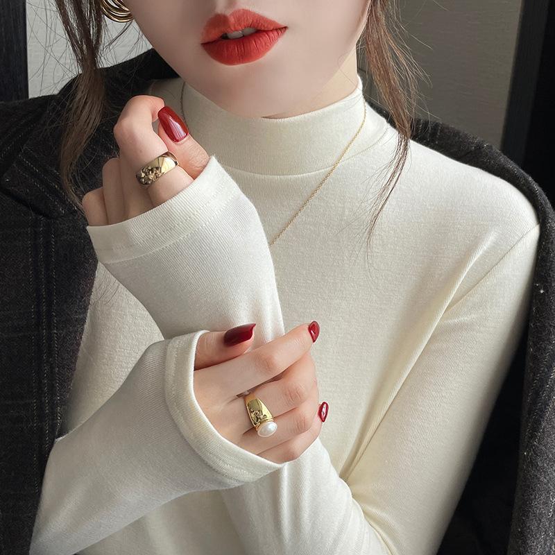 Modal Half Turtleneck Bottoming Shirt for Women with Velvet New Year s New White Autumn and Winter Slim Brushed Small Stand Collar L
Modal Half Turtleneck Bottoming Shirt for Women with Velvet New Year s New White Autumn and Winter Slim Brushed Small Stand Collar L