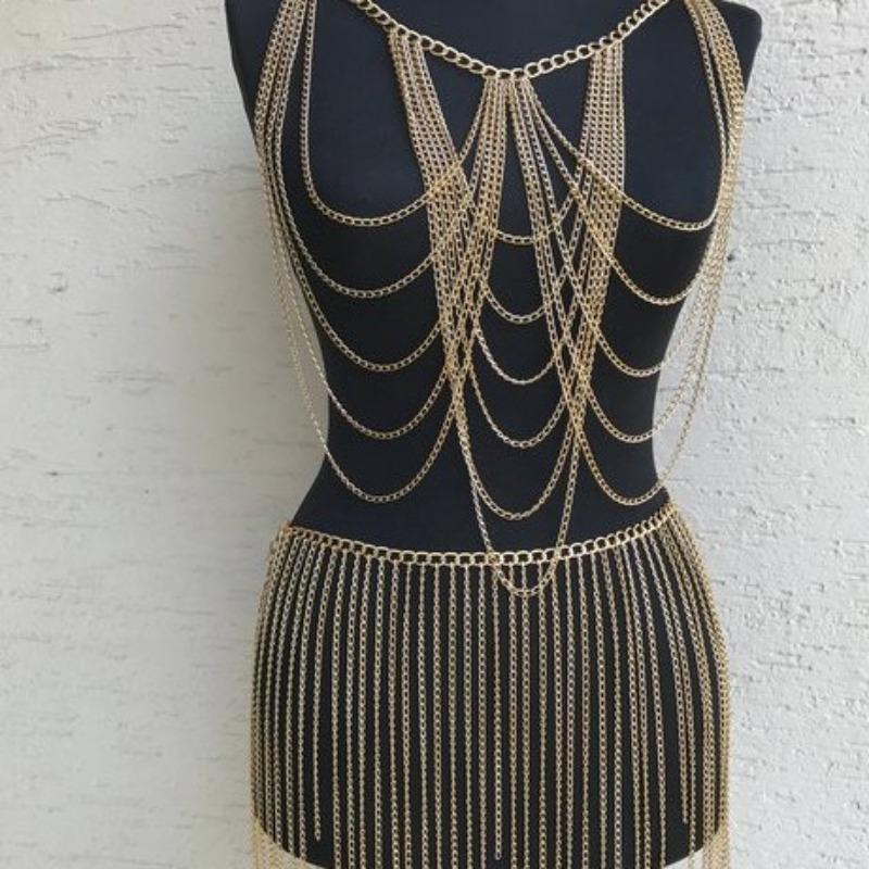 Meier Style grids women s grids tassel gold body chain jewelry shawl symmetrical multi-layer срібний
Meier Style grids women s grids tassel gold body chain jewelry shawl symmetrical multi-layer срібний