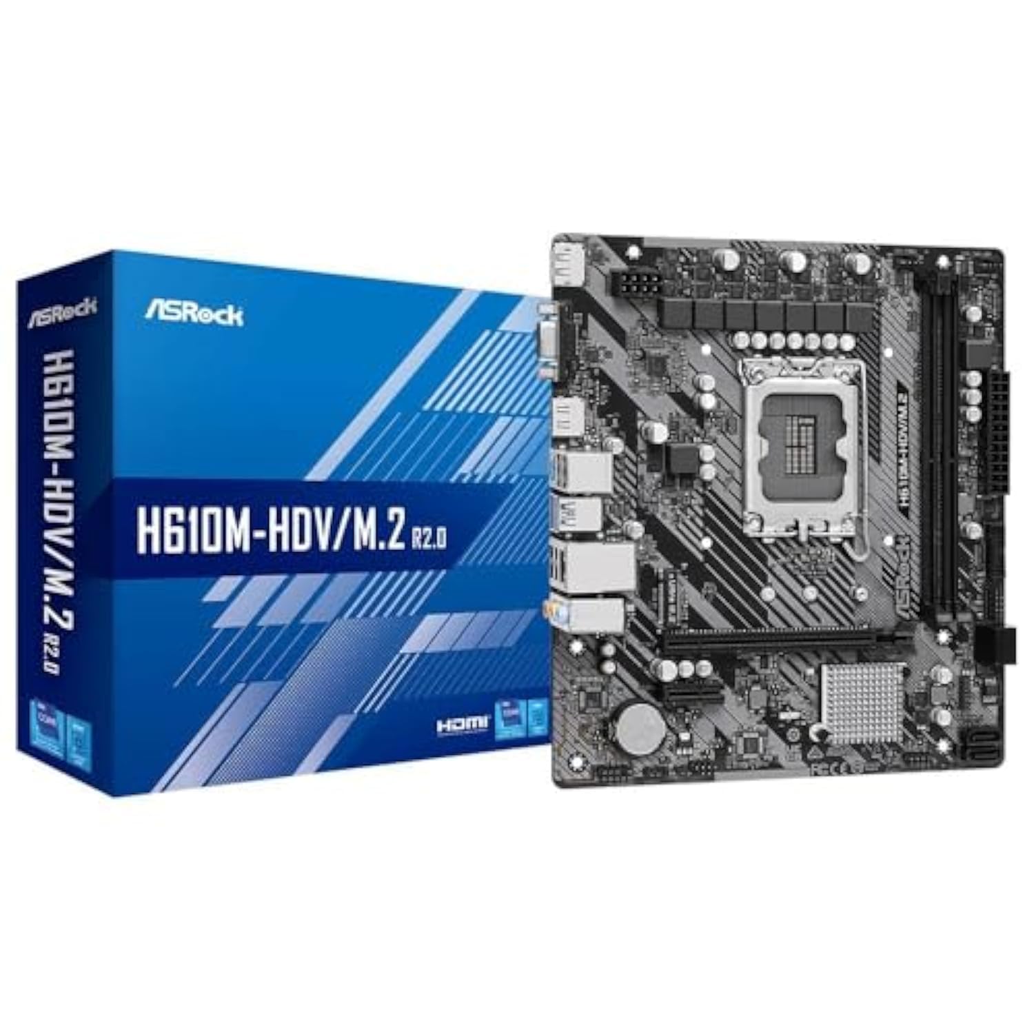 Материнська плата ASRock, сумісна з ЦП серії Intel H610 Материнська плата H610 MicroATX Авторизований дистриб’ютор H610M-HDV/M.2 R2.0 (LGA1700) [Вітчизняний
Материнська плата ASRock, сумісна з ЦП серії Intel H610 Материнська плата H610 MicroATX Авторизований дистриб’ютор H610M-HDV/M.2 R2.0 (LGA1700) [Вітчизняний