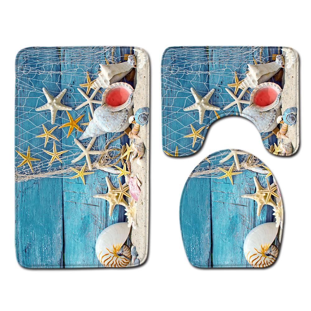Beach Bathroom Toilet Three-Piece Floor Mat Doormat Bathroom Carpet three-piece set 45 * 75cm
Beach Bathroom Toilet Three-Piece Floor Mat Doormat Bathroom Carpet three-piece set 45 * 75cm