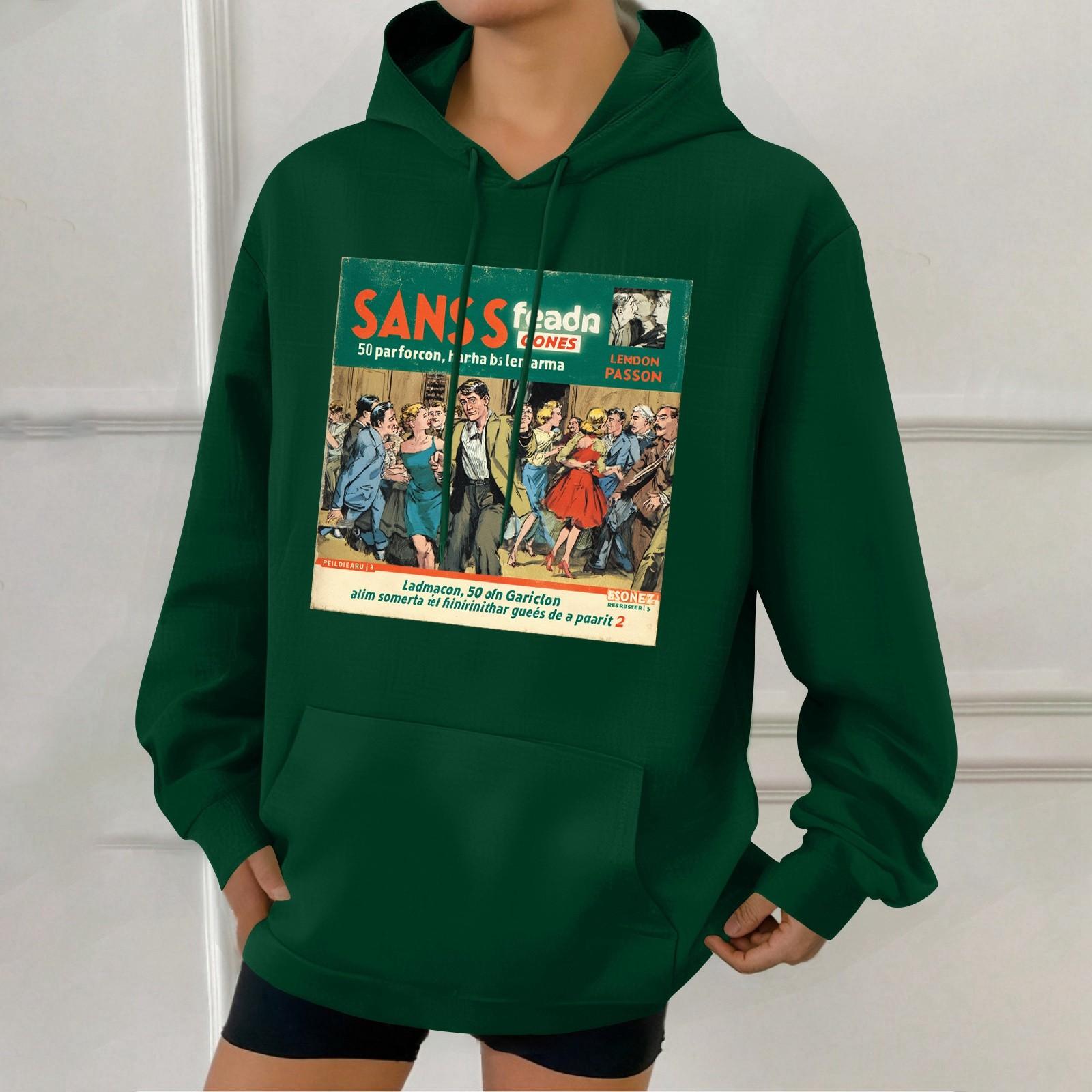 Женская модная толстовка с капюшоном в стиле ретро с принтом и карманами XXL
Женская модная толстовка с капюшоном в стиле ретро с принтом и карманами XXL