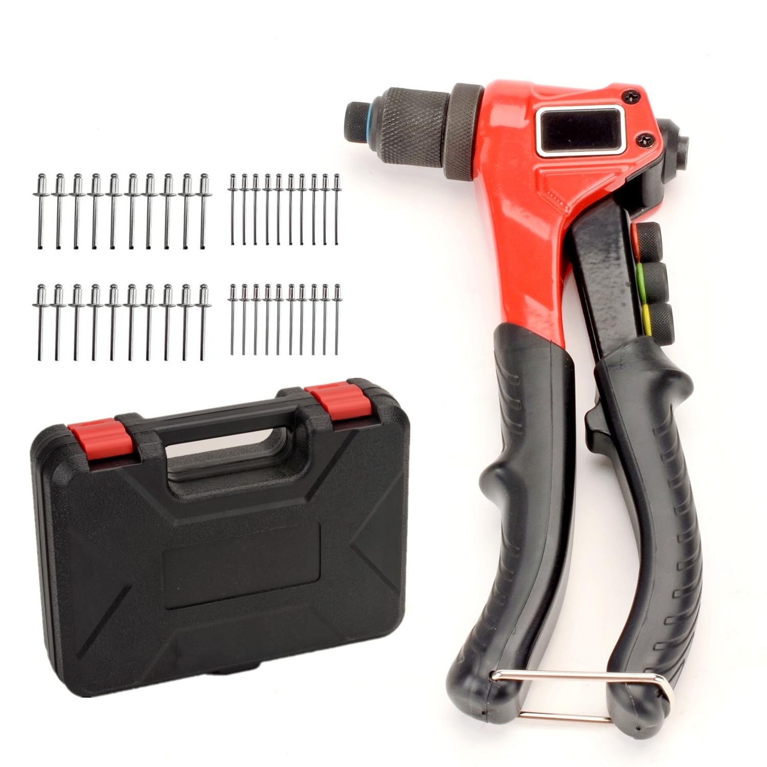 Набор ручного заклепочника с 200 вытяжными заклепками и 4 насадками, совместимый с и и, включает в себя кейс для хранения, насадки, 2,4 мм, 3,2 мм, 4,0 мм, 4,8 мм заклепки,
Набор ручного заклепочника с 200 вытяжными заклепками и 4 насадками, совместимый с и и, включает в себя кейс для хранения, насадки, 2,4 мм, 3,2 мм, 4,0 мм, 4,8 мм заклепки,