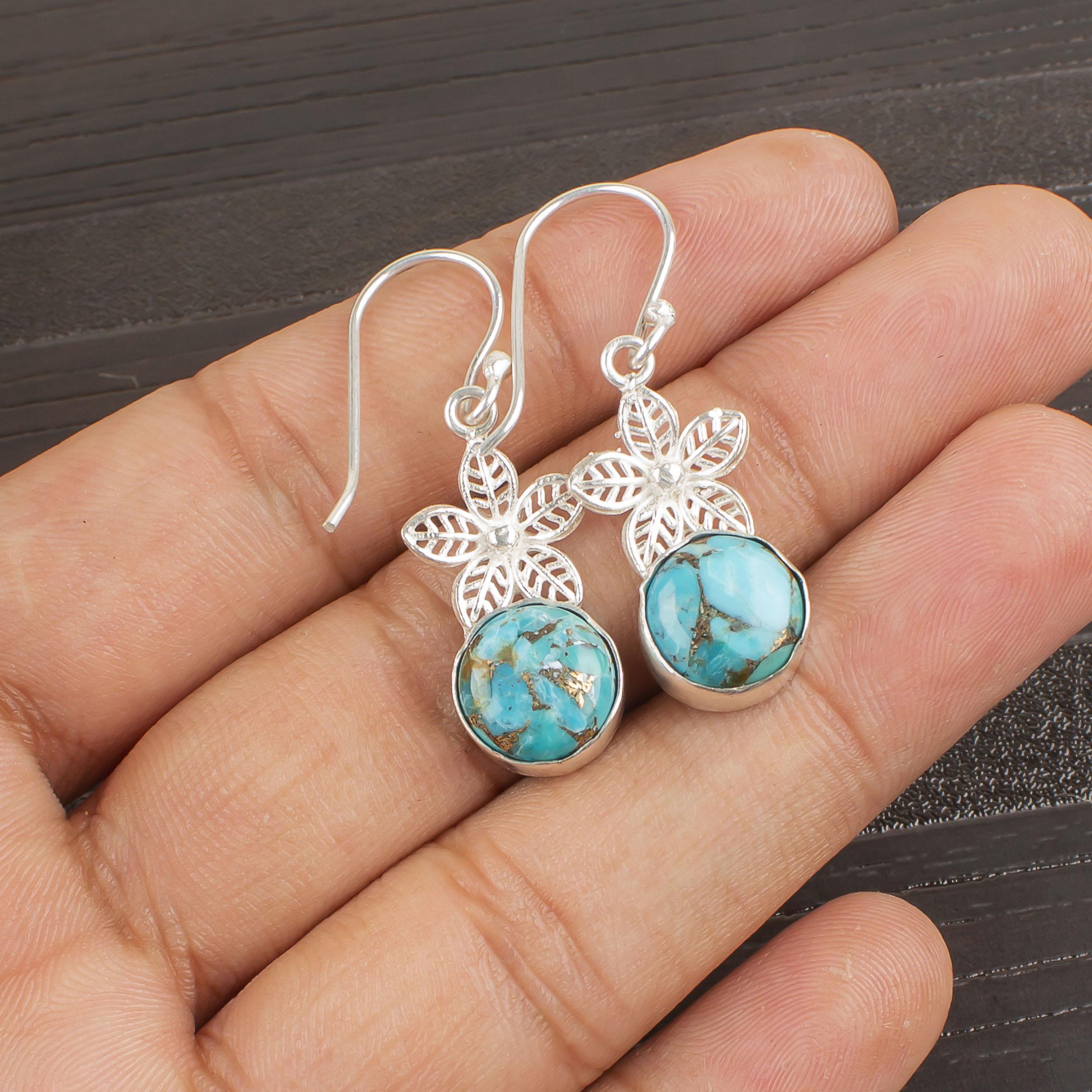 Blue Copper Turquoise Handmade Gemstone Earrings, 925 Solid Sterling Silver Earrings Antique Jewelry, For Engagement Gift 1.50 Inches синій
Blue Copper Turquoise Handmade Gemstone Earrings, 925 Solid Sterling Silver Earrings Antique Jewelry, For Engagement Gift 1.50 Inches синій