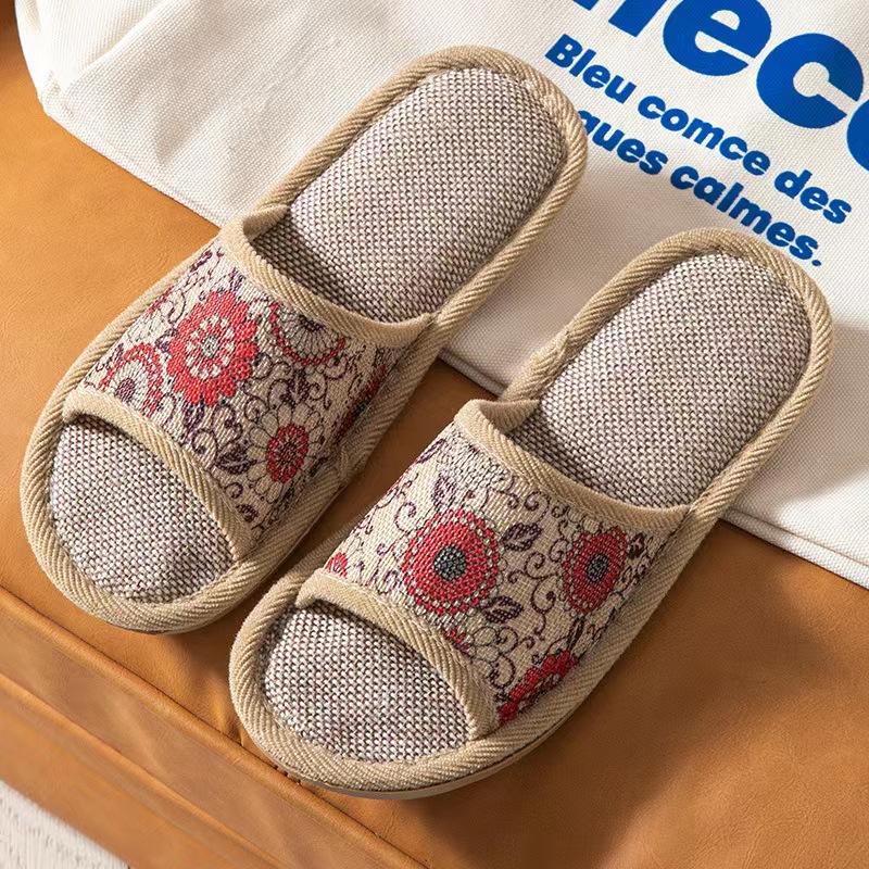 Linen Indoor Home Slippers for Men and Women Home Garden Household Slippers Printed Slippers Breathable Exposed Toes 39-40
Linen Indoor Home Slippers for Men and Women Home Garden Household Slippers Printed Slippers Breathable Exposed Toes 39-40