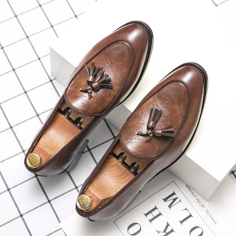 Men s shoes fashion new casual leather shoes trendy business dress shoes retro gentleman style foot loafers fringed shoes 38
Men s shoes fashion new casual leather shoes trendy business dress shoes retro gentleman style foot loafers fringed shoes 38