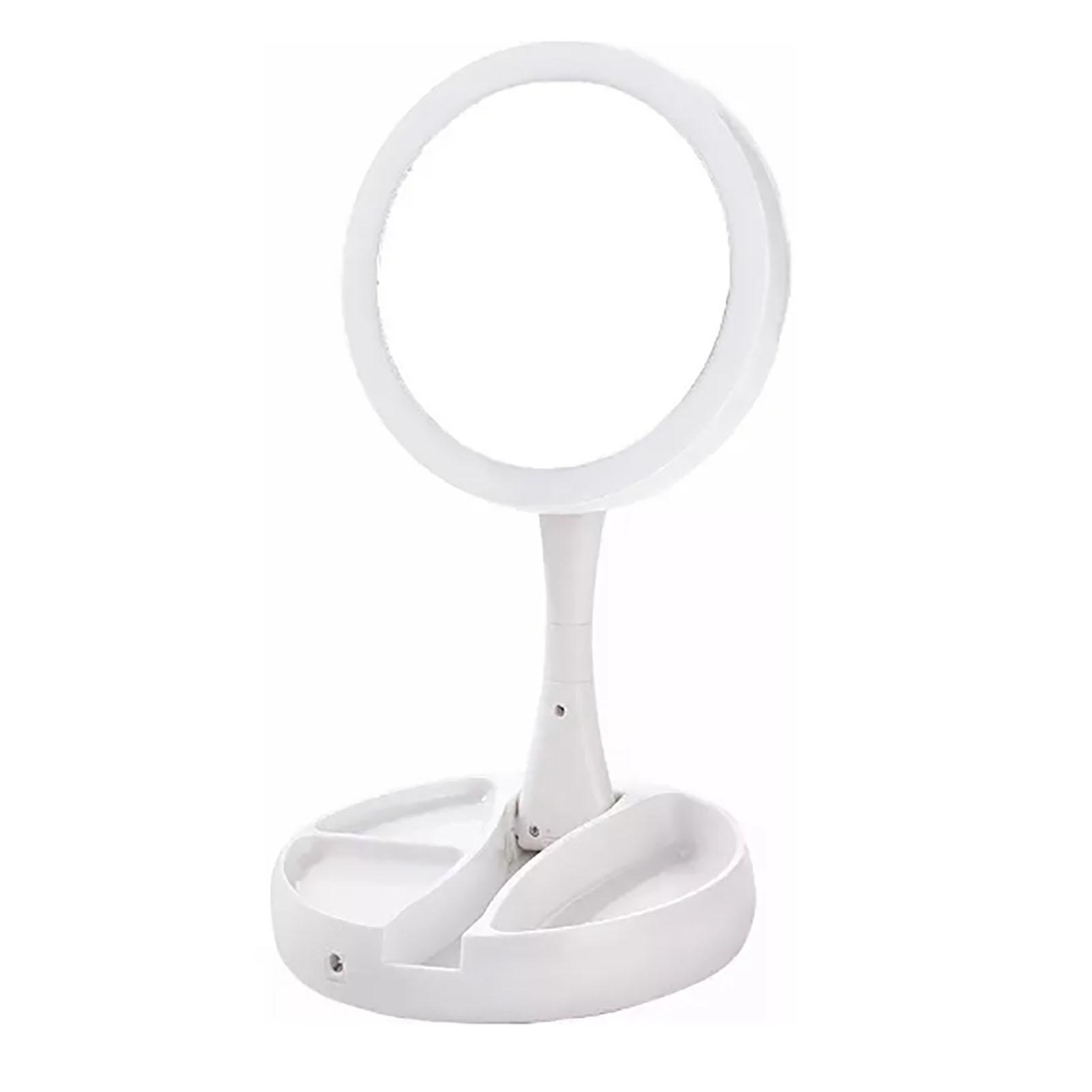 Foldable Makeup Mirror Round Vanity Mirror With LED Light 10X Magnification Beauty Mirror USB
Foldable Makeup Mirror Round Vanity Mirror With LED Light 10X Magnification Beauty Mirror USB