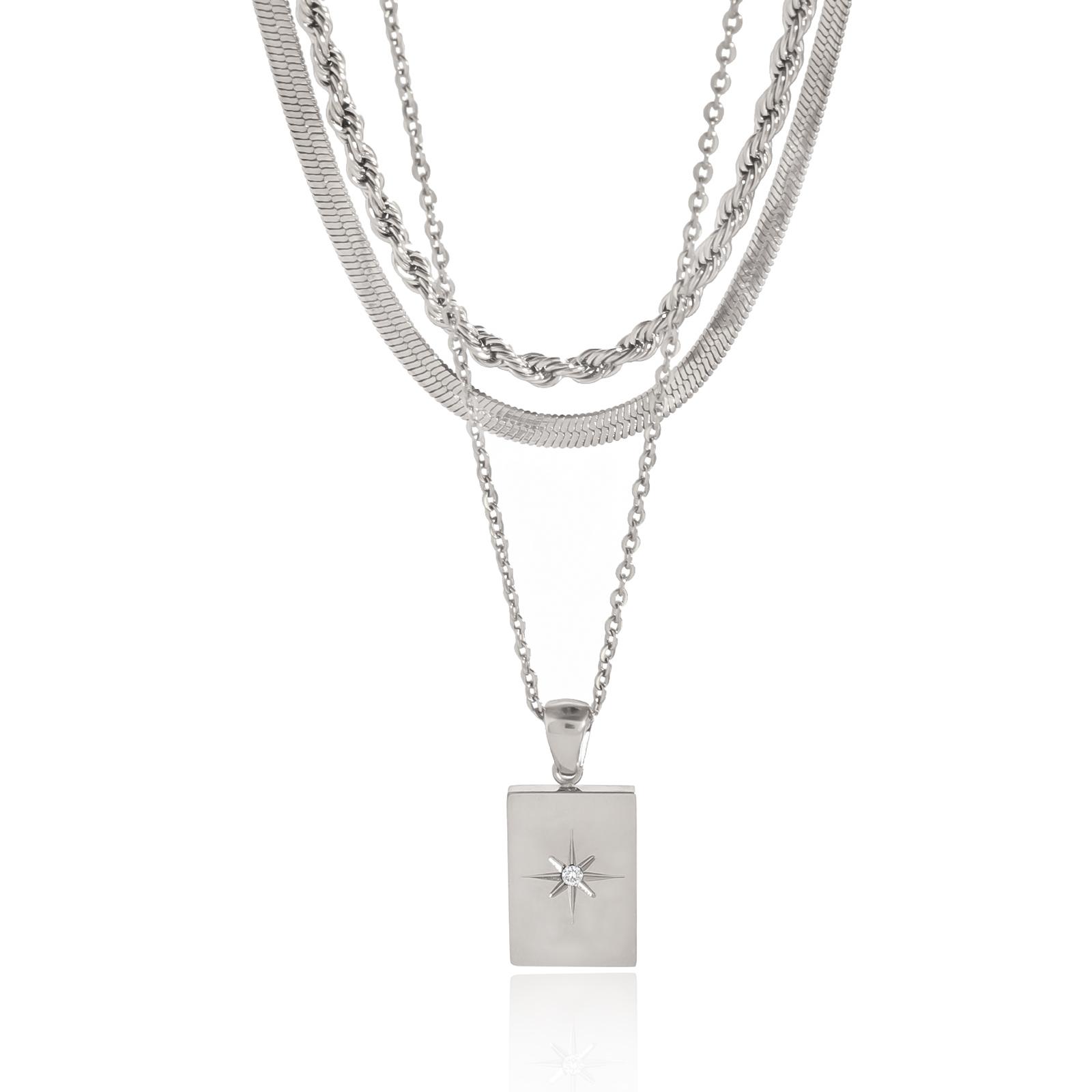 Stainless Steel Star Square Pendant Three-layer Chain Necklace 18k Pvd Plated Waterproof Jewelry Gift Accessories
Stainless Steel Star Square Pendant Three-layer Chain Necklace 18k Pvd Plated Waterproof Jewelry Gift Accessories
