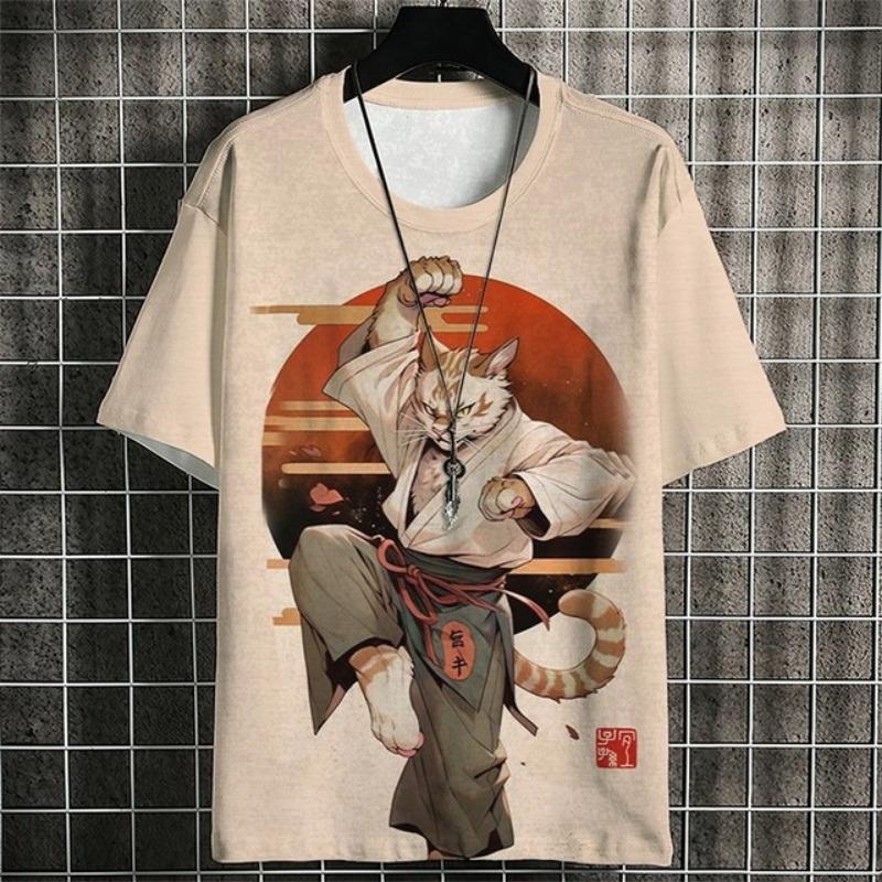 Мужская футболка с изображением японского кота-самурая, летняя мода, короткий рукав, 3D-принт, мультяшная мужская одежда, аниме-футболка для мужчин, топы, футболки 5XL
Мужская футболка с изображением японского кота-самурая, летняя мода, короткий рукав, 3D-принт, мультяшная мужская одежда, аниме-футболка для мужчин, топы, футболки 5XL