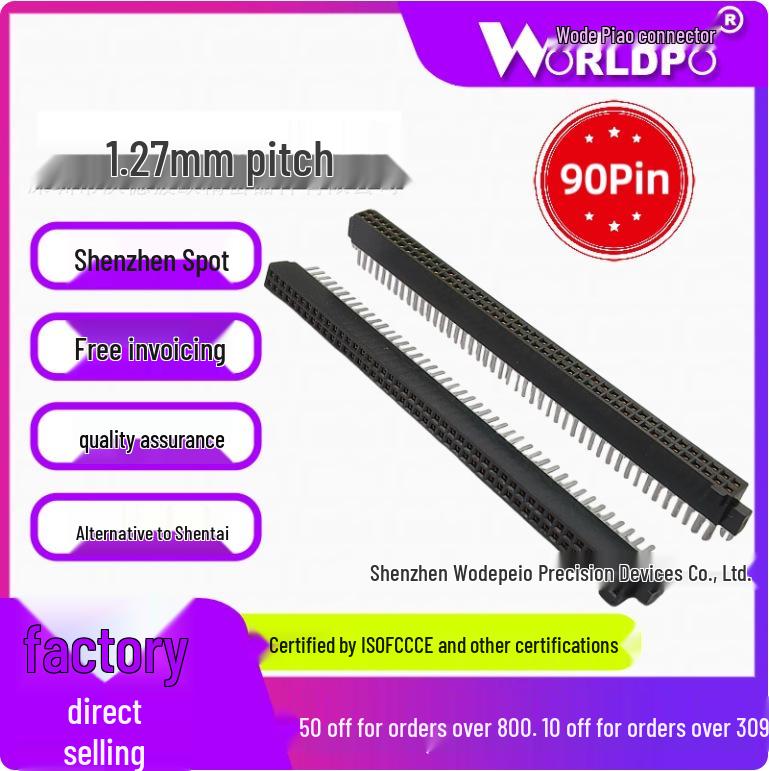 Alternative Female Connector, Shensunte SFM-145-01-L/S-D-A/LC-K-TR, 2 Rows, 90 Pins, 1.27mm
Alternative Female Connector, Shensunte SFM-145-01-L/S-D-A/LC-K-TR, 2 Rows, 90 Pins, 1.27mm