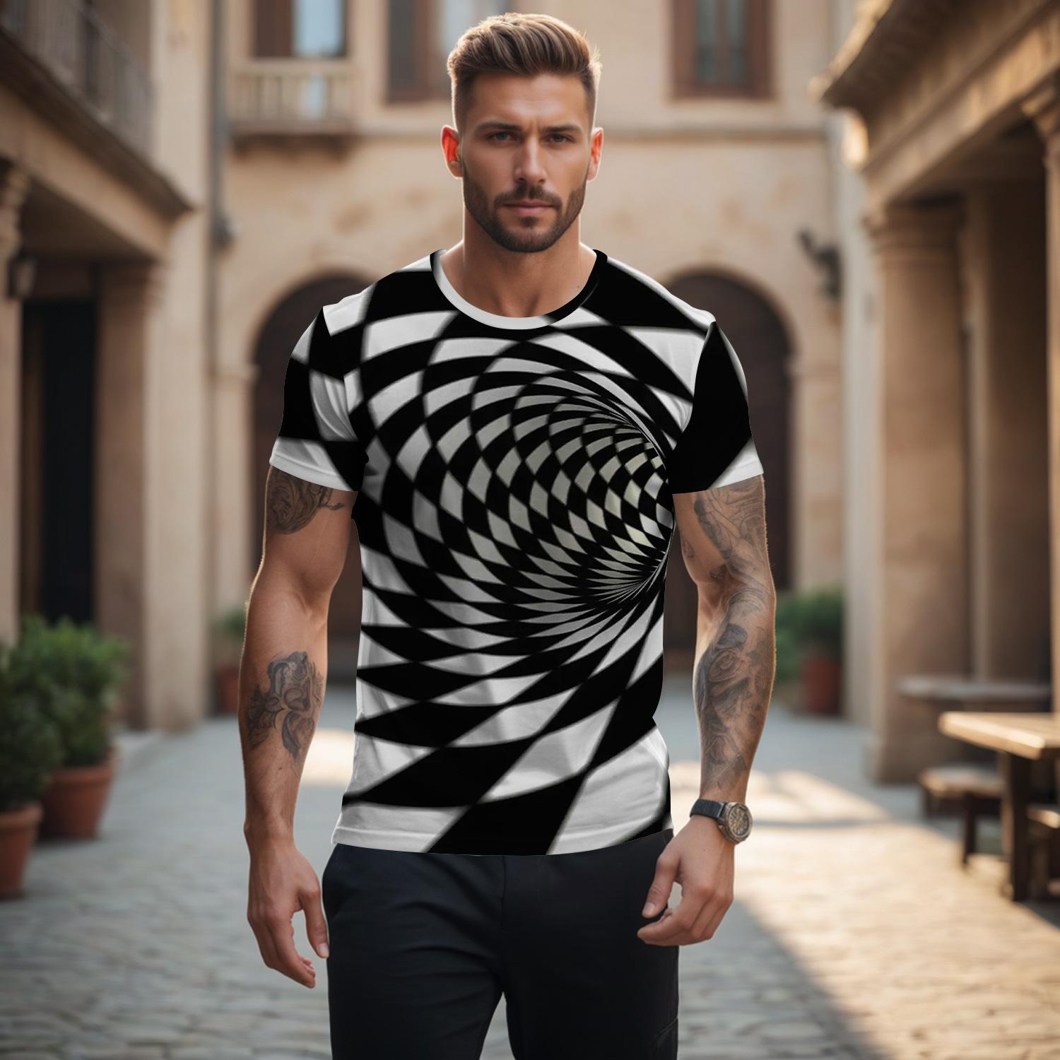 Летний топ с круглым вырезом и принтом 3D Black Hole Visual Illusion, модные повседневные футболки с короткими рукавами для мужчин S
Летний топ с круглым вырезом и принтом 3D Black Hole Visual Illusion, модные повседневные футболки с короткими рукавами для мужчин S