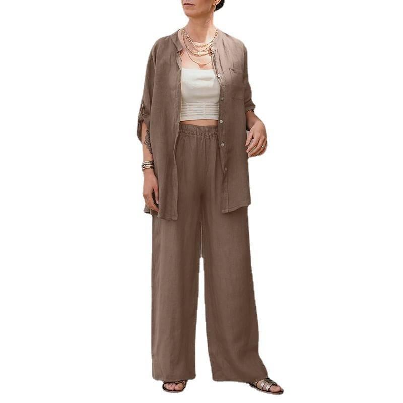 Women S Loose And Comfortable Casual Fashion Set With Long Sleeve Cotton And Linen Shirt And Long Pants, Two-Piece Set 5XL коричневий
Women S Loose And Comfortable Casual Fashion Set With Long Sleeve Cotton And Linen Shirt And Long Pants, Two-Piece Set 5XL коричневий