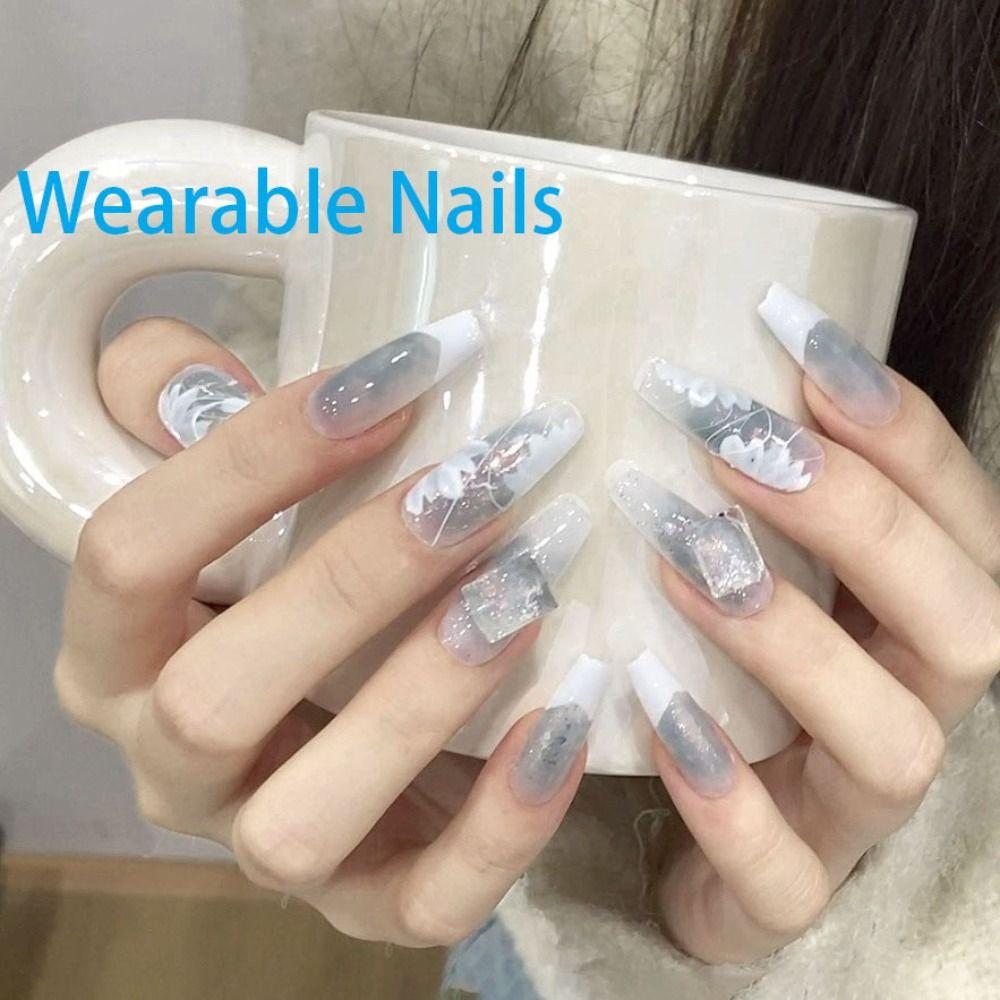 1 set Heartbeat Handmade Nails Ice Blue Pure Manual False Nail Ins Style Press on Nails Women Beaut
1 set Heartbeat Handmade Nails Ice Blue Pure Manual False Nail Ins Style Press on Nails Women Beaut