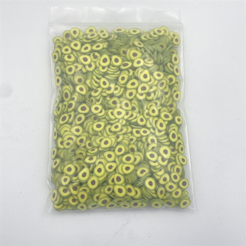 Пакет 50 г, 10 мм, полимерная глина авокадо, ломтик ногтя, пакетик, ломтики фруктов для наполнителя слизи