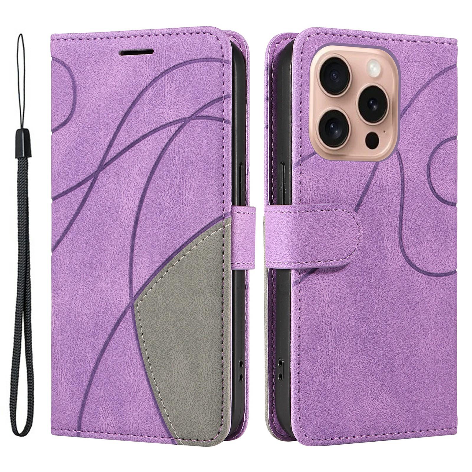 For iPhone 16 Pro Leather Case Wallet Stand Color Splicing Phone Cover Light Purple
For iPhone 16 Pro Leather Case Wallet Stand Color Splicing Phone Cover Light Purple
