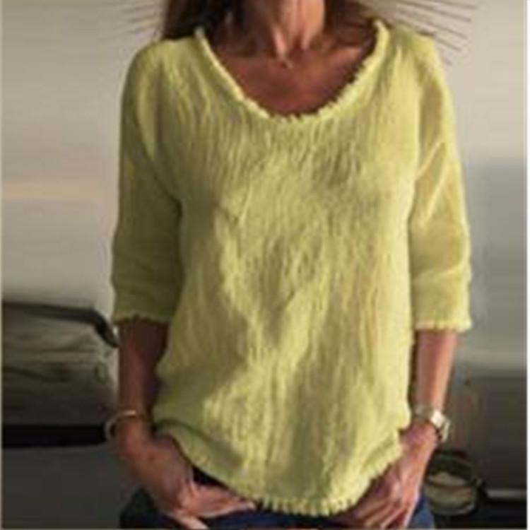 Three-quarter Sleeve Cotton Casual Loose Round Neck Women s Long Sleeve T-shirt S жёлтый
Three-quarter Sleeve Cotton Casual Loose Round Neck Women s Long Sleeve T-shirt S жёлтый
