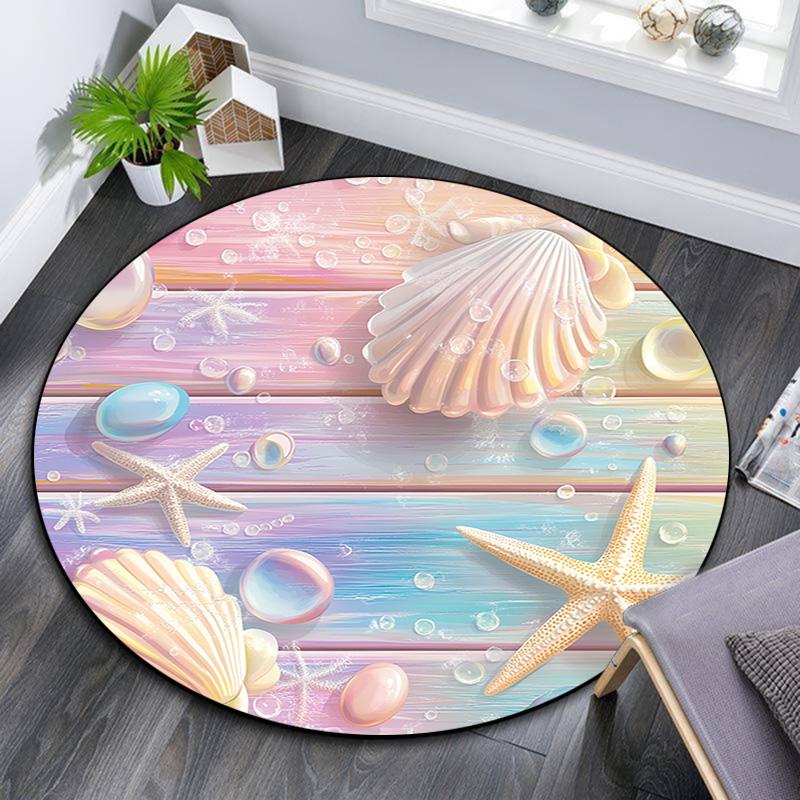 Seashells Starfish Round Area Rug,Carpet Rug for Living Room Bedroom Sofa Playroom Decor,Non-slip Floor Mat 80cmx80cm
Seashells Starfish Round Area Rug,Carpet Rug for Living Room Bedroom Sofa Playroom Decor,Non-slip Floor Mat 80cmx80cm