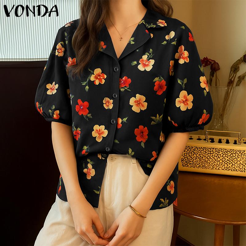 VONDA Summer Vintage Women V Neck Short Sleeve Floral Print Holiday Casual Blouse S темно-синий
VONDA Summer Vintage Women V Neck Short Sleeve Floral Print Holiday Casual Blouse S темно-синий