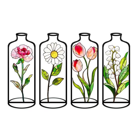 Yousheng 4 Pcs Wire Flower Vases Hollow Desktop Planter with Stained Glass Floral Design Hydroponic Propagation Station Flower Holder for Home Wedding A
Yousheng 4 Pcs Wire Flower Vases Hollow Desktop Planter with Stained Glass Floral Design Hydroponic Propagation Station Flower Holder for Home Wedding A