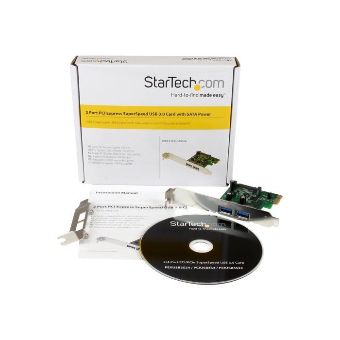 STARTECH PCI Express Controller Card (PCIe) to 2 USB 3.0 ports with UASP - SATA Power - 2 USB Port(s)
STARTECH PCI Express Controller Card (PCIe) to 2 USB 3.0 ports with UASP - SATA Power - 2 USB Port(s)
