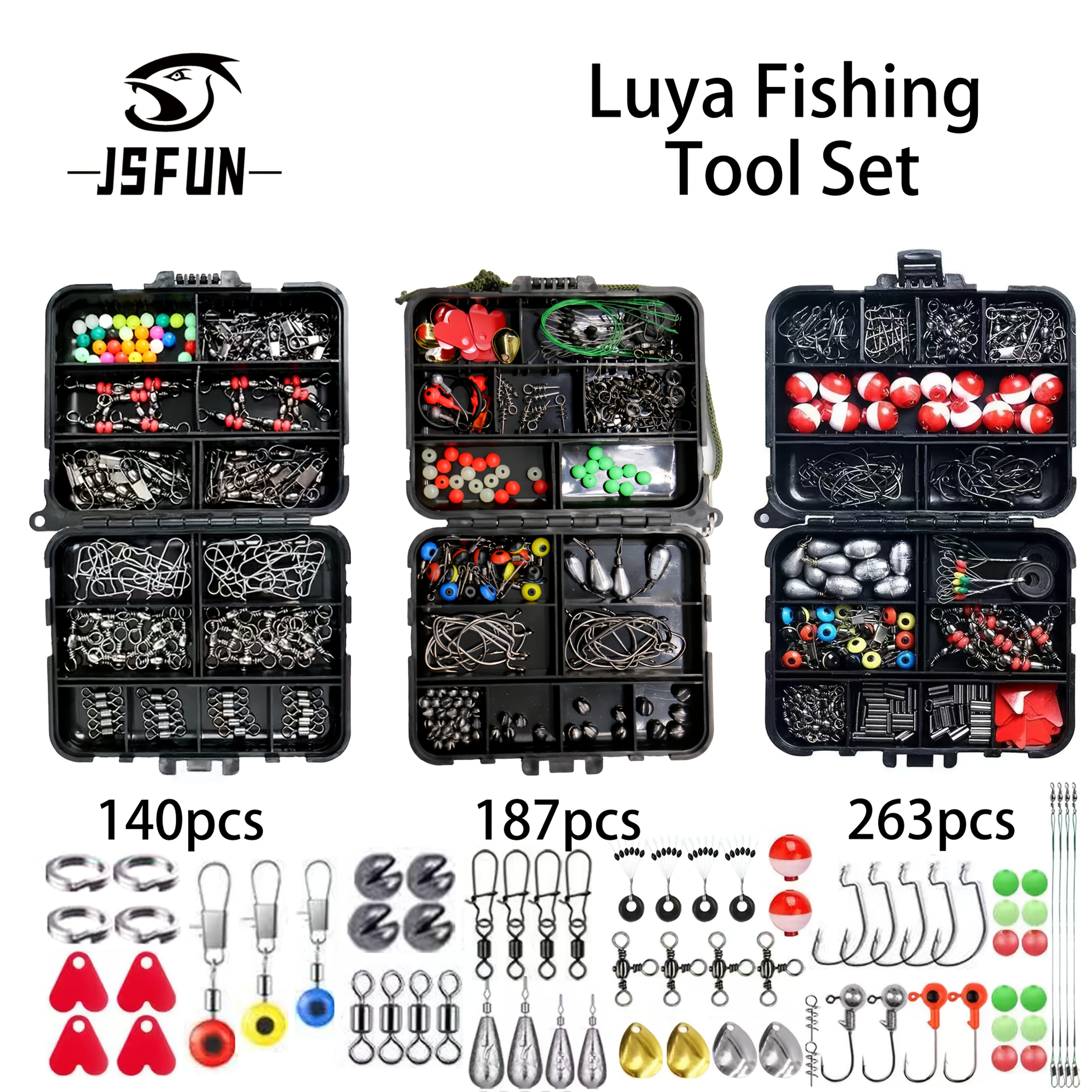 Fishing Tool Kit, Lure Accessories Set, Beginner Fishing Gear, Fishing Sinkers and Hooks, Portable Tackle Box, Complete Fishing
Fishing Tool Kit, Lure Accessories Set, Beginner Fishing Gear, Fishing Sinkers and Hooks, Portable Tackle Box, Complete Fishing