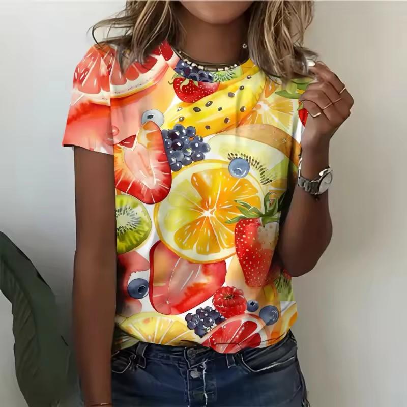 Summer Women s Top Round Neck Multi Color 3D Printed T-shirt Women s Elegant, Fashionable, Comfortable Short Sleeve Top 6XL
Summer Women s Top Round Neck Multi Color 3D Printed T-shirt Women s Elegant, Fashionable, Comfortable Short Sleeve Top 6XL