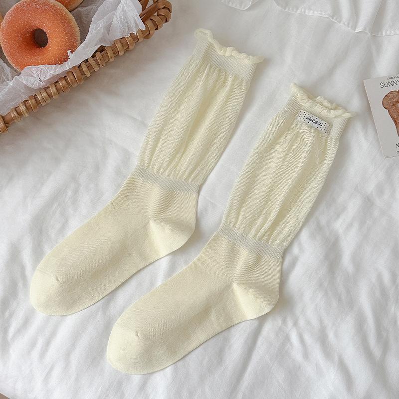 Floral-patterned Pile-up Socks for Children, Summer and Spring Styles, Plain-colored Cotton Socks with Breathable Letter Pattern on The Label. 1 pair
Floral-patterned Pile-up Socks for Children, Summer and Spring Styles, Plain-colored Cotton Socks with Breathable Letter Pattern on The Label. 1 pair