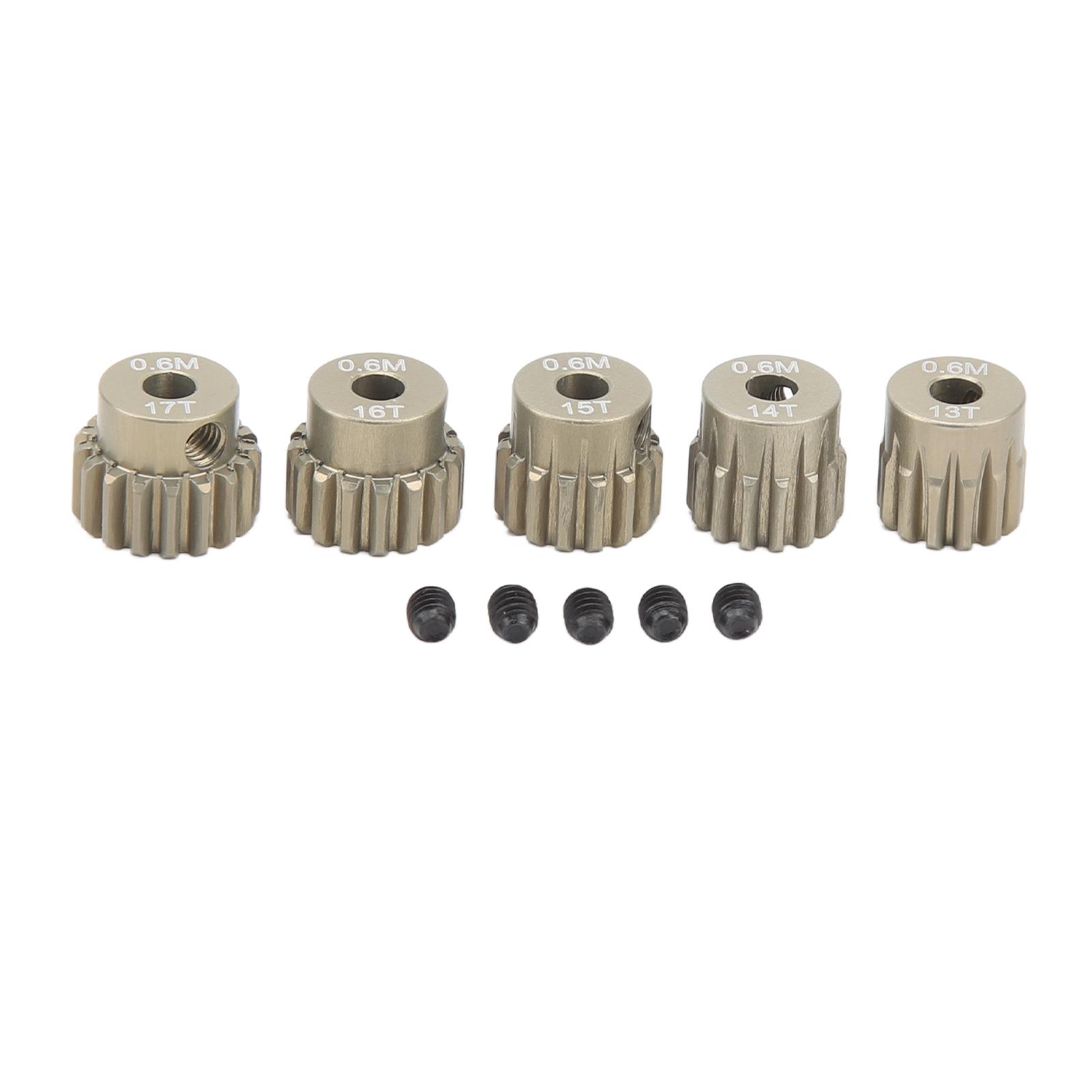 0.6M Pinion Gear Set Aluminium Alloy 3.175mm Hole 13T 14T 15T 16T 17T Pinion Motor Gear for SCX10
0.6M Pinion Gear Set Aluminium Alloy 3.175mm Hole 13T 14T 15T 16T 17T Pinion Motor Gear for SCX10