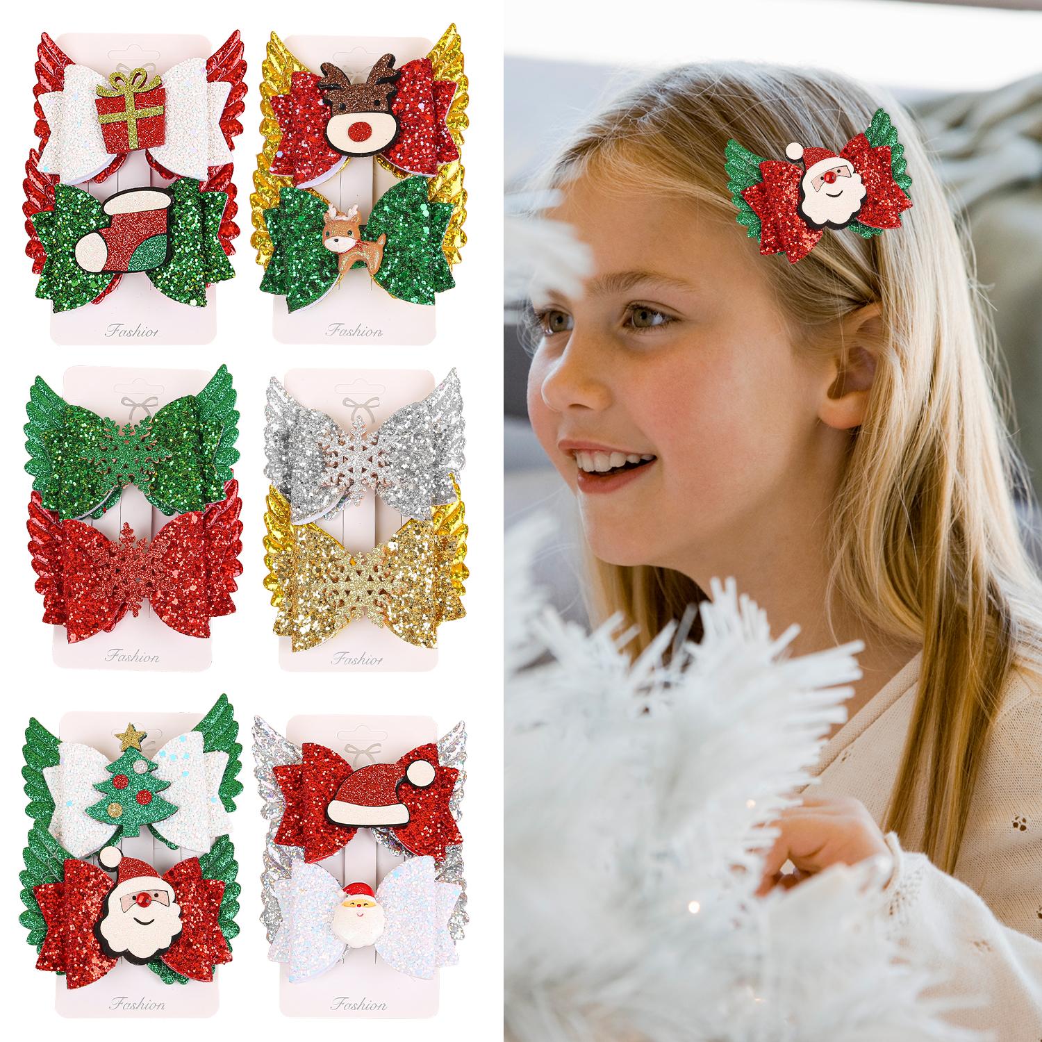 2PCS Cute Girls Christmas Hair Clips Elk Santa Claus Hair Bows Barrettes Clips Children Christmas Party Hair Accessories
2PCS Cute Girls Christmas Hair Clips Elk Santa Claus Hair Bows Barrettes Clips Children Christmas Party Hair Accessories