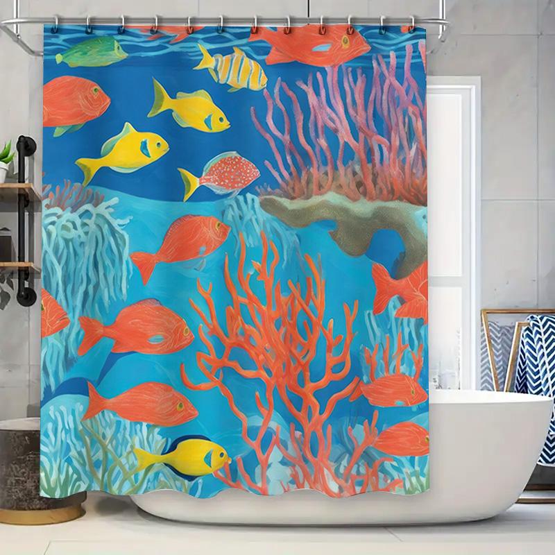 Colorful Fish Coral Blue Waterproof Shower Curtain Home Decor Bathroom Accessory For Kids Bathrooms Adults 72X84In/183Cm X90Cm W60H190(CM)-1 Pcs
Colorful Fish Coral Blue Waterproof Shower Curtain Home Decor Bathroom Accessory For Kids Bathrooms Adults 72X84In/183Cm X90Cm W60H190(CM)-1 Pcs