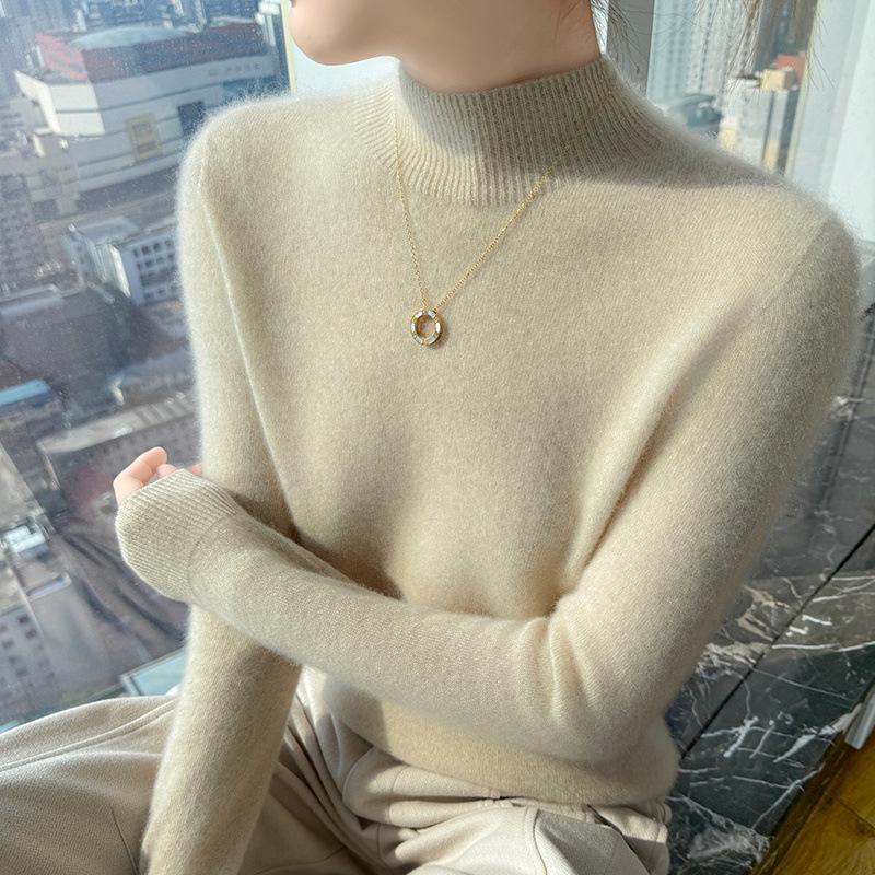 Women s Slim-Fit Semi-High Neck Knit Sweater - Versatile Spring/Fall Pullover Top S (90-100 jin)
Women s Slim-Fit Semi-High Neck Knit Sweater - Versatile Spring/Fall Pullover Top S (90-100 jin)