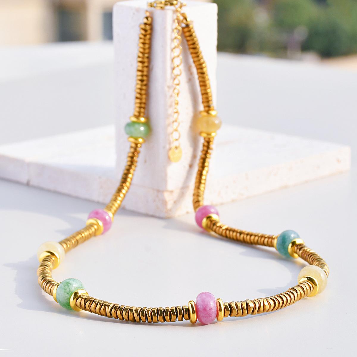 Bohemian Style Colorful Natural Stone Beads Chain Bracelet for Women Y2K Stainless Steel Metal Chain Necklace Trendy Jewelry
Bohemian Style Colorful Natural Stone Beads Chain Bracelet for Women Y2K Stainless Steel Metal Chain Necklace Trendy Jewelry