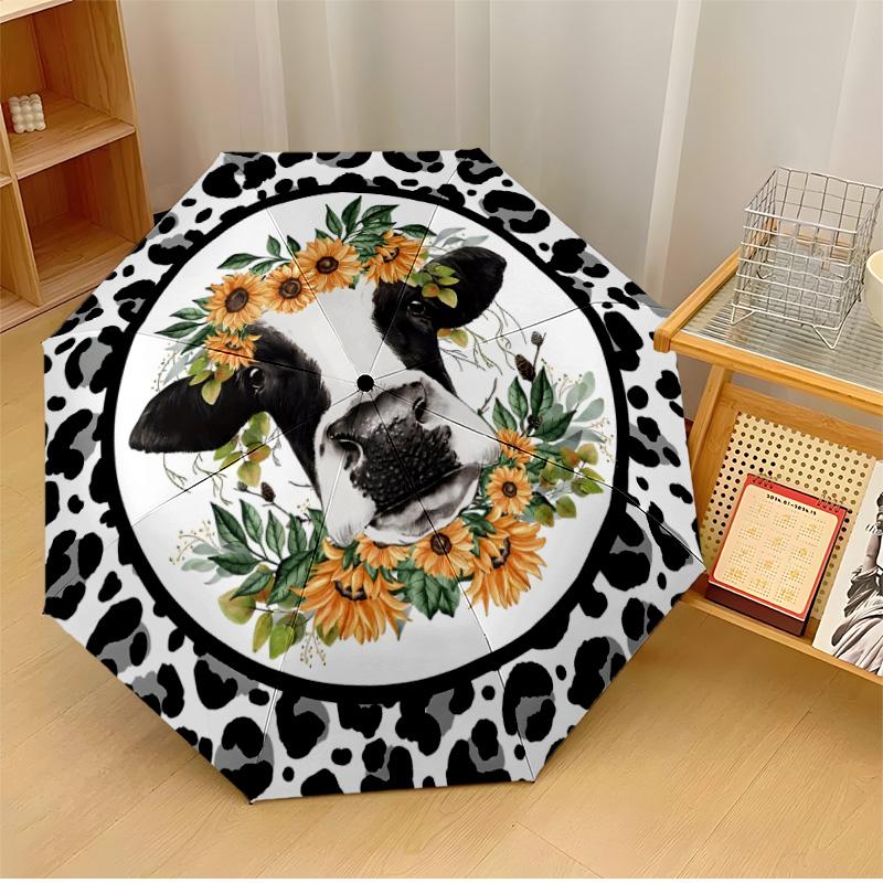 Black cow Printed umbrella windproof folding umbrella portable sun and rain umbrella suitable for gifting
Black cow Printed umbrella windproof folding umbrella portable sun and rain umbrella suitable for gifting