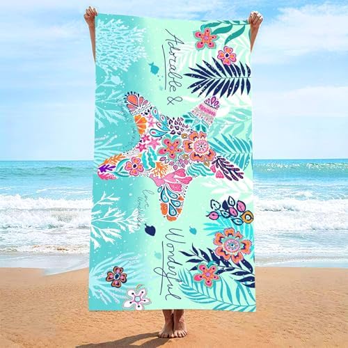 1pc Boho Starfish Floral Tropical Beach Towel Extra Dry Microfiber Sand Free Absorbent for Pool Travel Washable W40*H60(CM)
1pc Boho Starfish Floral Tropical Beach Towel Extra Dry Microfiber Sand Free Absorbent for Pool Travel Washable W40*H60(CM)