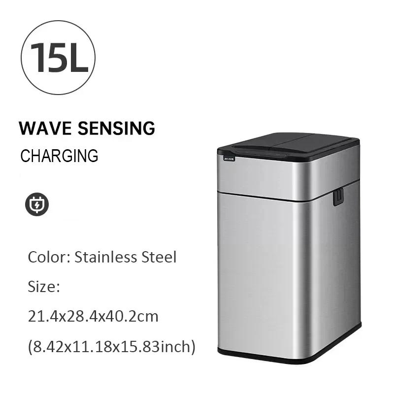 Smart Trash Can 20 liters Large Capacity Wastebasket Stainless Steel Kitchen Garbage Bin 15 liters Automatic Sensor Trash Bin 15L silver
Smart Trash Can 20 liters Large Capacity Wastebasket Stainless Steel Kitchen Garbage Bin 15 liters Automatic Sensor Trash Bin 15L silver