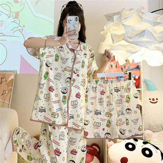 2024 Women s High-Quality Short Sleeve Three-Piece Pajama Set, Cardigan Included, Perfect for Spring and Autumn Wear M
2024 Women s High-Quality Short Sleeve Three-Piece Pajama Set, Cardigan Included, Perfect for Spring and Autumn Wear M