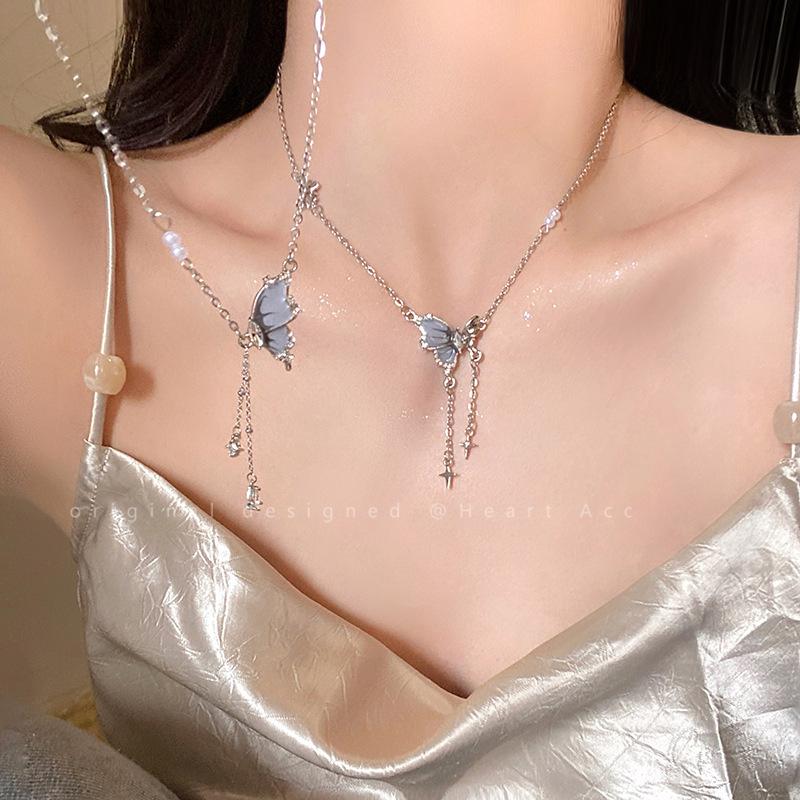 Elegant Butterfly Tassel Zircon Necklace - Women s Non-Fading Clavicle Chain Fashion Accessory
Elegant Butterfly Tassel Zircon Necklace - Women s Non-Fading Clavicle Chain Fashion Accessory