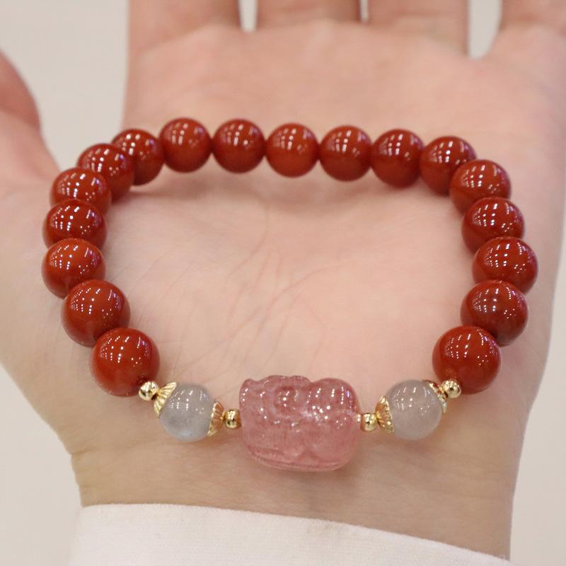 8Mm Natural Nanhong Bracelet Strawberry Crystal Bangles Women Fashion Jewelry accessories Gift
8Mm Natural Nanhong Bracelet Strawberry Crystal Bangles Women Fashion Jewelry accessories Gift