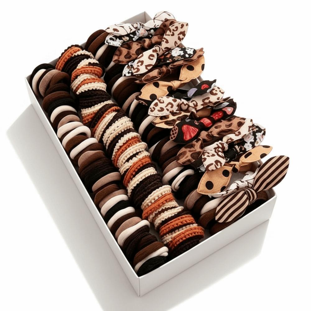 130Pcs Mixed Neutral Brown Kids Hair Ties Set Bowknot Rubber Band For Girls Hair Accessories 130PCS
130Pcs Mixed Neutral Brown Kids Hair Ties Set Bowknot Rubber Band For Girls Hair Accessories 130PCS