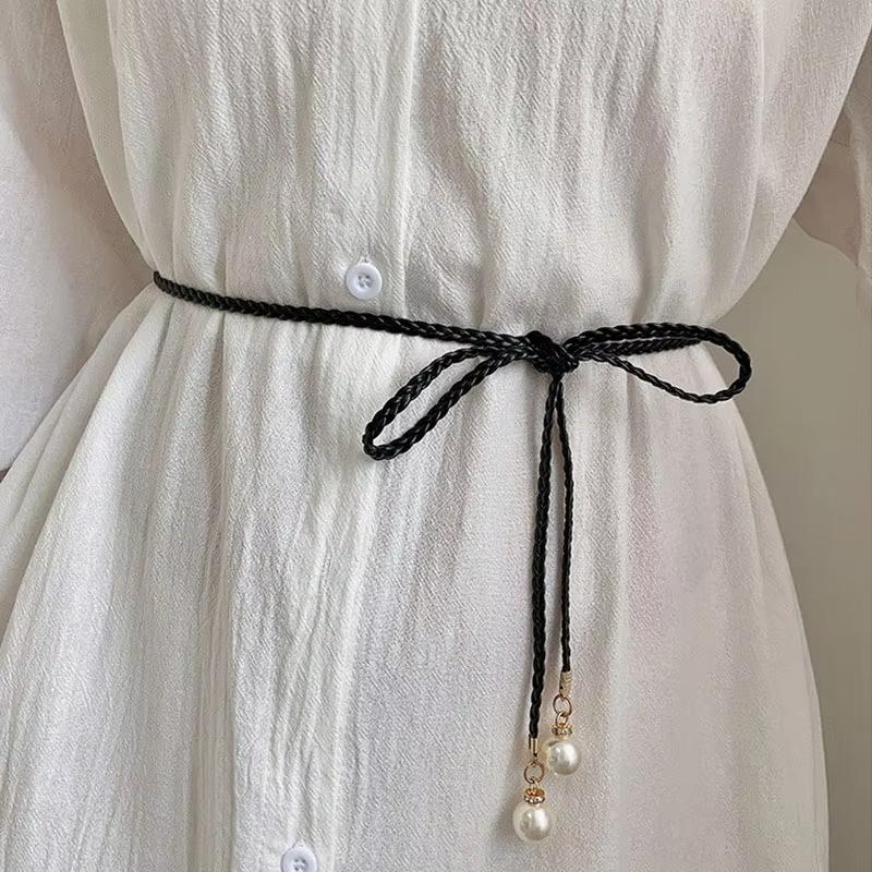 Elegant Braided Leather Pearl Belts For Women Lady Long Hemp Rope Thin Knot Waist Belt Bohemia Summer Tour Decor Waistband чёрный
Elegant Braided Leather Pearl Belts For Women Lady Long Hemp Rope Thin Knot Waist Belt Bohemia Summer Tour Decor Waistband чёрный
