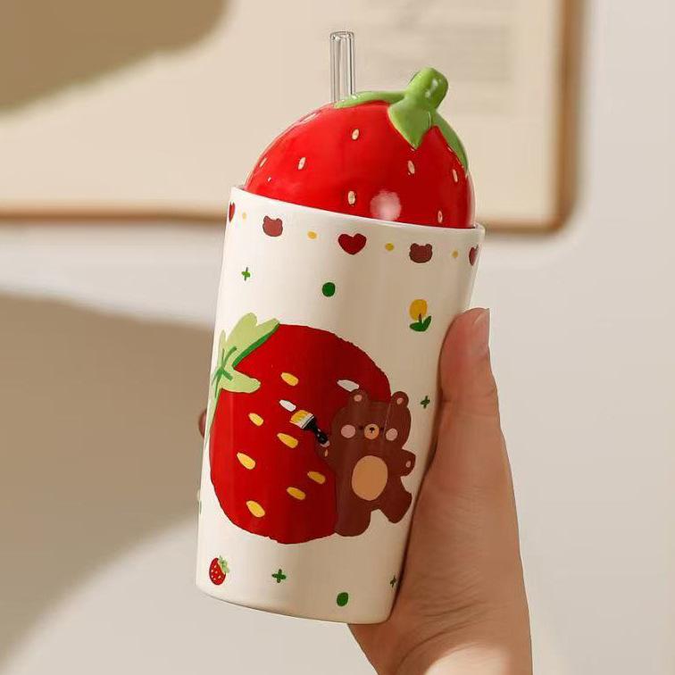 Новый чайник большой емкости, чашка для питья воды, керамическая чашка, кружка для девочек, высокая ценность, чашка с клубничной соломинкой 401mL -500mL
Новый чайник большой емкости, чашка для питья воды, керамическая чашка, кружка для девочек, высокая ценность, чашка с клубничной соломинкой 401mL -500mL